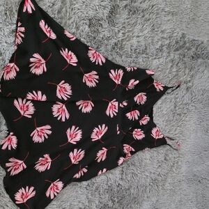 Floral Black and Pink Women's Dress